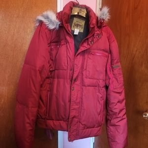 Men size M warm winter jacket in Red